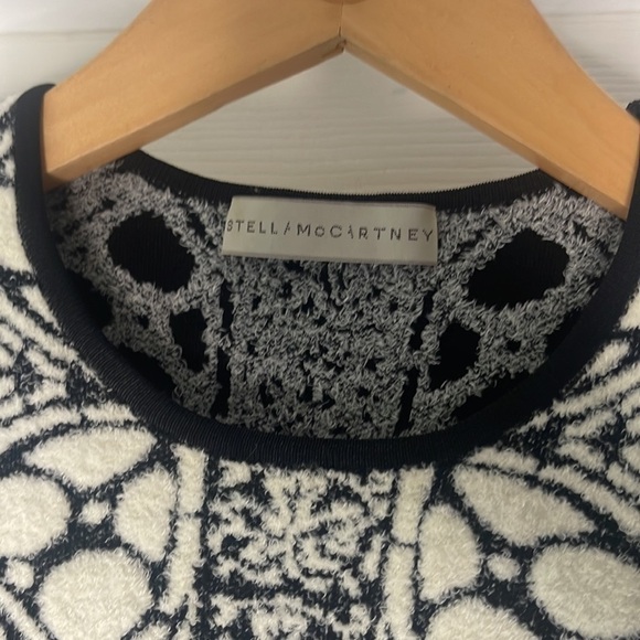 Stella McCartney Black and White Wool Bodycon Mini Dress Size Small Y2K - Picture 3 of 6